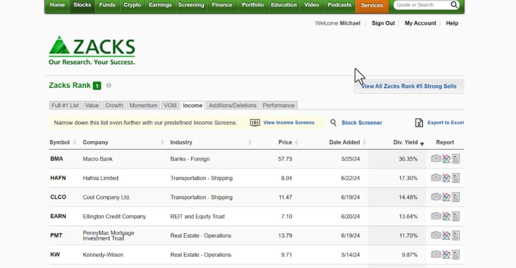 Zacks Rank #1 – Stock List